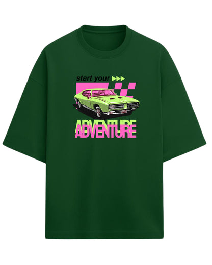Retro Muscle Car Oversized T-Shirt | Vintage Auto Graphic Tee | Premium 260 GSM Cotton