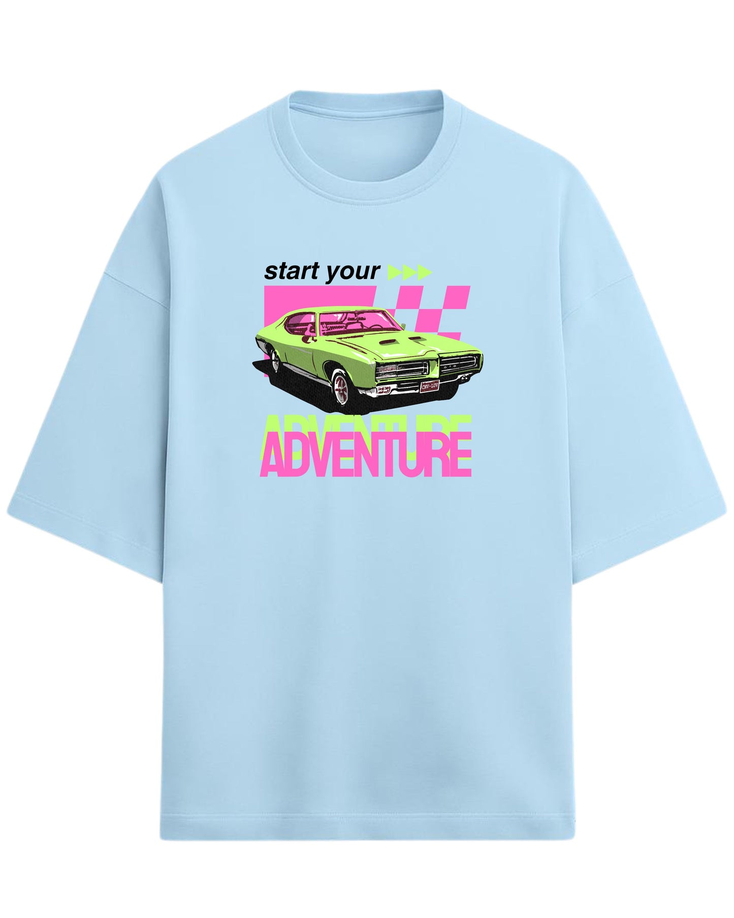 Retro Muscle Car Oversized T-Shirt | Vintage Auto Graphic Tee | Premium 260 GSM Cotton