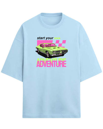 Retro Muscle Car Oversized T-Shirt | Vintage Auto Graphic Tee | Premium 260 GSM Cotton