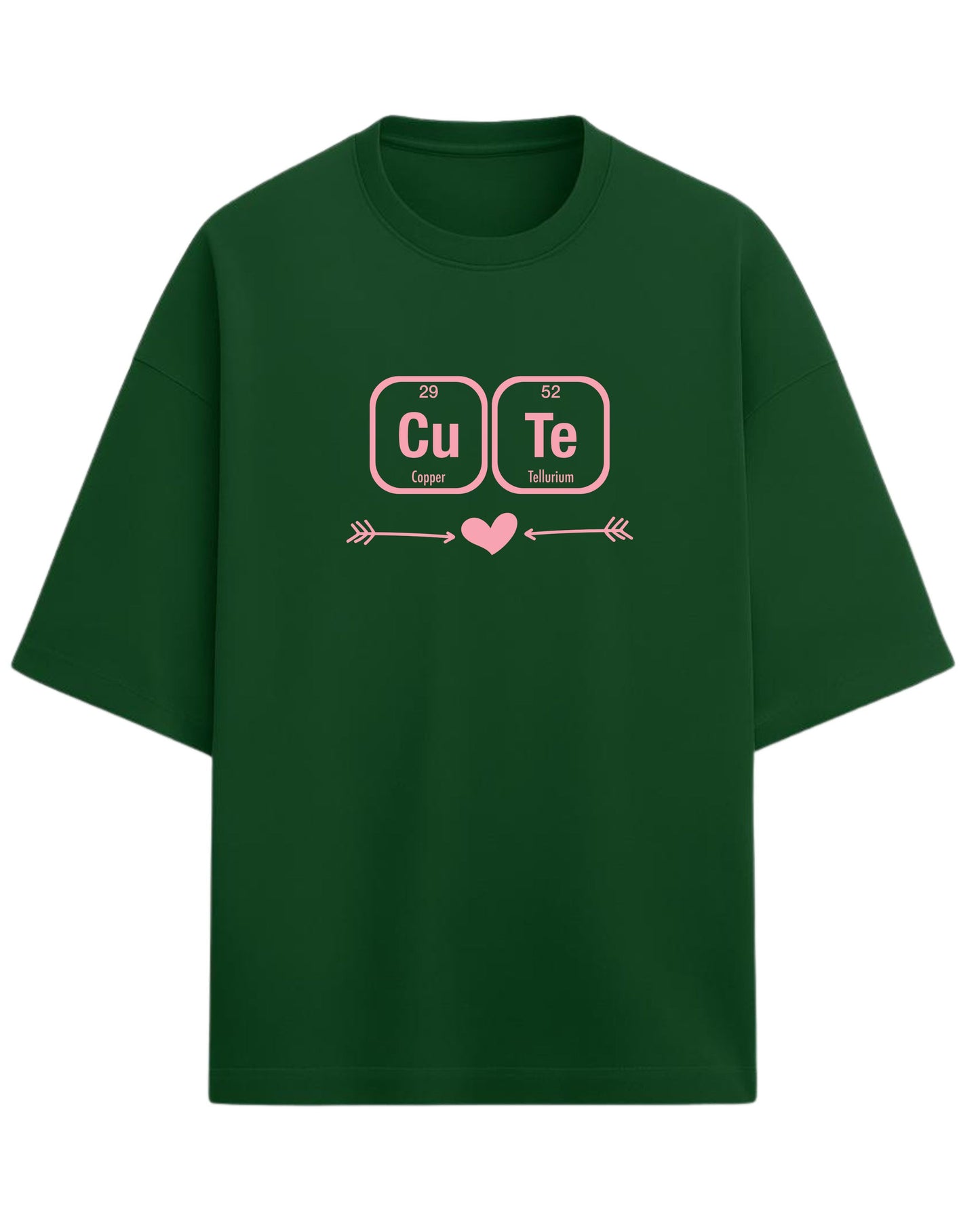 Cu–Te “Chemistry of Cute” Oversized T-Shirt | Periodic Table Graphic Tee | Premium 260 GSM Cotton