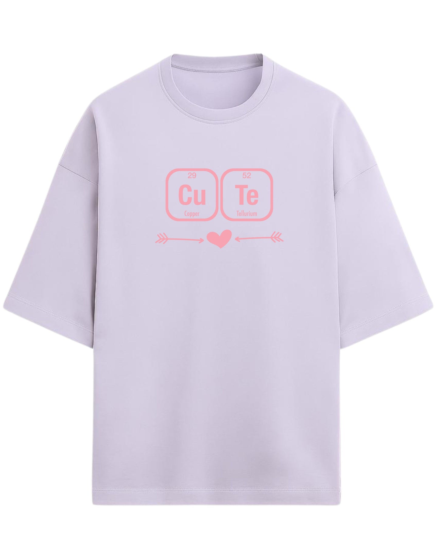 Cu–Te “Chemistry of Cute” Oversized T-Shirt | Periodic Table Graphic Tee | Premium 260 GSM Cotton