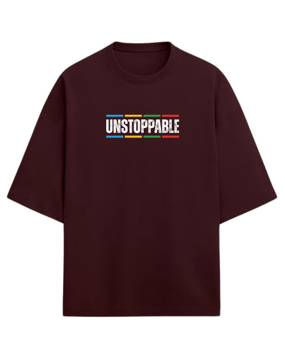 UNSTOPPABLE Oversized T-Shirt | Motivational Streetwear Graphic Tee | Premium 260 GSM Cotton