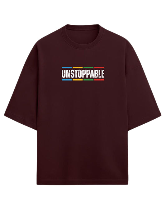 UNSTOPPABLE Oversized T-Shirt | Motivational Streetwear Graphic Tee | Premium 260 GSM Cotton