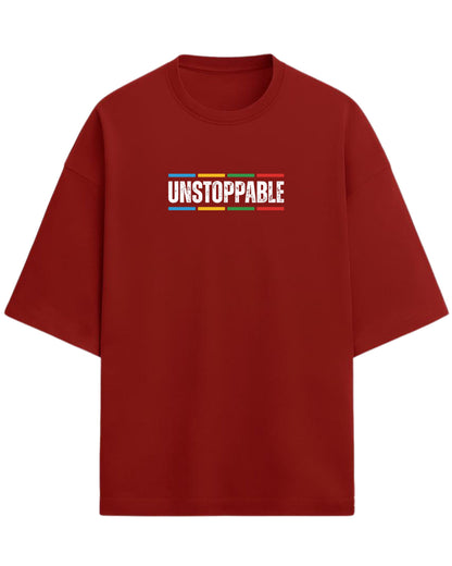 UNSTOPPABLE Oversized T-Shirt | Motivational Streetwear Graphic Tee | Premium 260 GSM Cotton