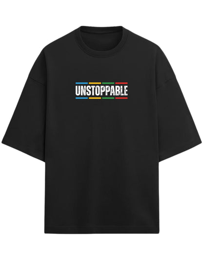 UNSTOPPABLE Oversized T-Shirt | Motivational Streetwear Graphic Tee | Premium 260 GSM Cotton