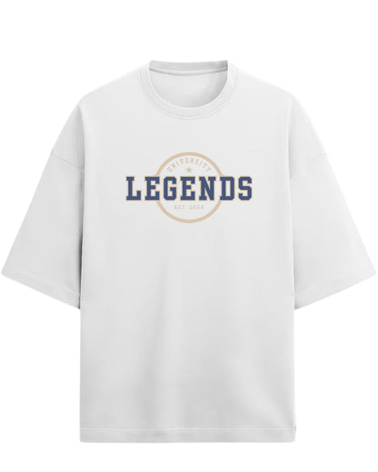 Legends University Oversized T-Shirt | Vintage Collegiate Graphic Tee | Premium 260 GSM Cotton