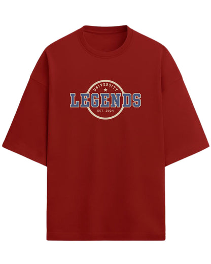 Legends University Oversized T-Shirt | Vintage Collegiate Graphic Tee | Premium 260 GSM Cotton
