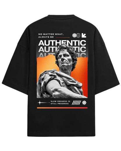 Always Be Authentic Oversized T-Shirt | Motivational Graphic Tee | Premium 260 GSM Cotton