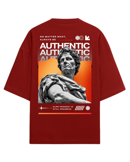 Always Be Authentic Oversized T-Shirt | Motivational Graphic Tee | Premium 260 GSM Cotton