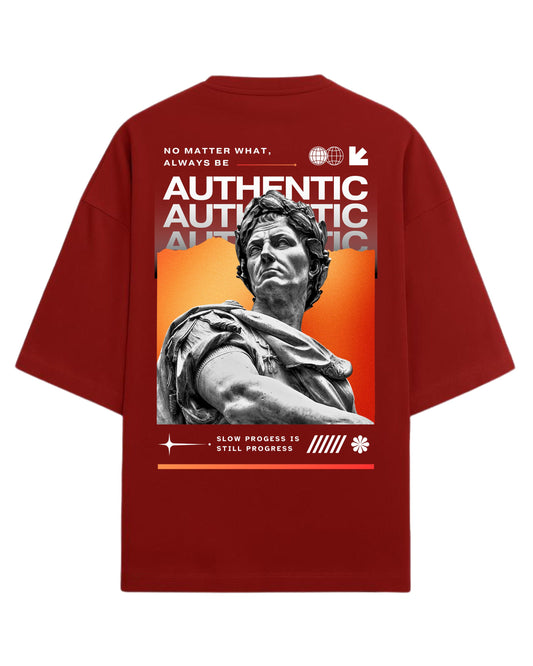 Always Be Authentic Oversized T-Shirt | Motivational Graphic Tee | Premium 260 GSM Cotton
