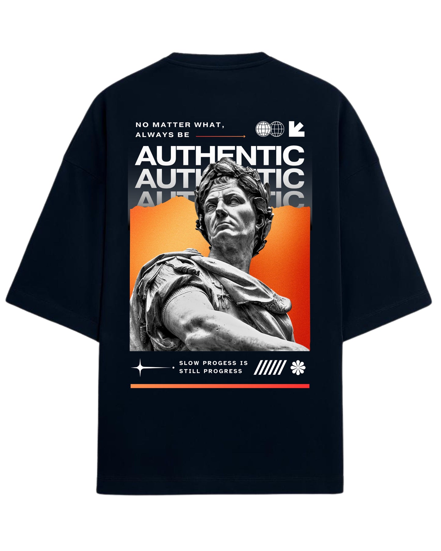 Always Be Authentic Oversized T-Shirt | Motivational Graphic Tee | Premium 260 GSM Cotton