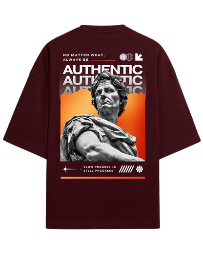 Always Be Authentic Oversized T-Shirt | Motivational Graphic Tee | Premium 260 GSM Cotton
