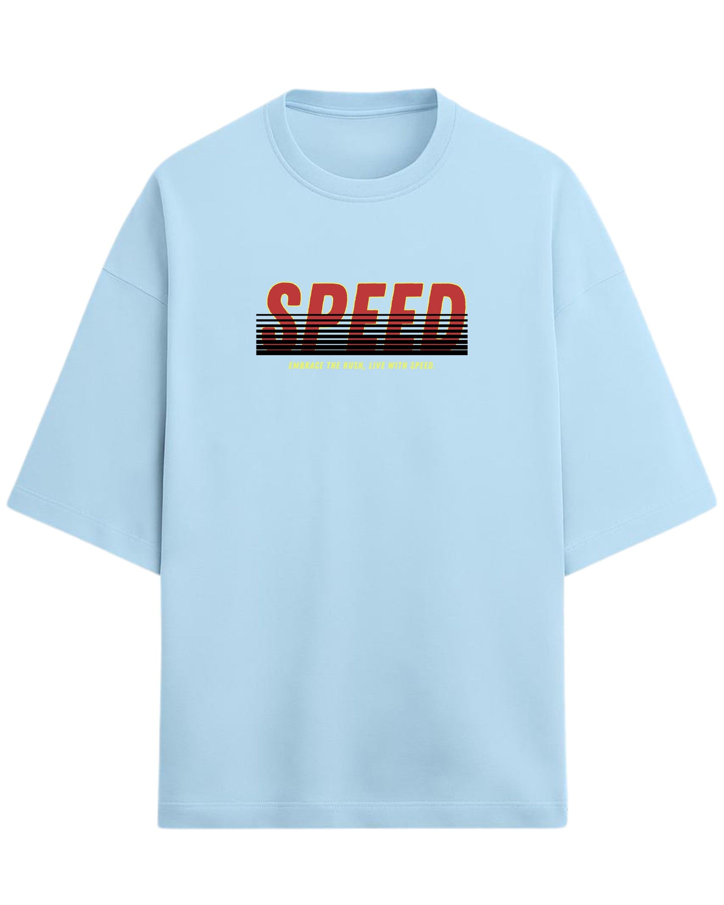 Speed “Embrace the Rush” Oversized T-Shirt | Retro Racing Graphic Tee | Premium 260 GSM Cotton