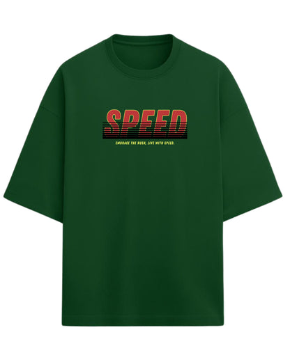 Speed “Embrace the Rush” Oversized T-Shirt | Retro Racing Graphic Tee | Premium 260 GSM Cotton
