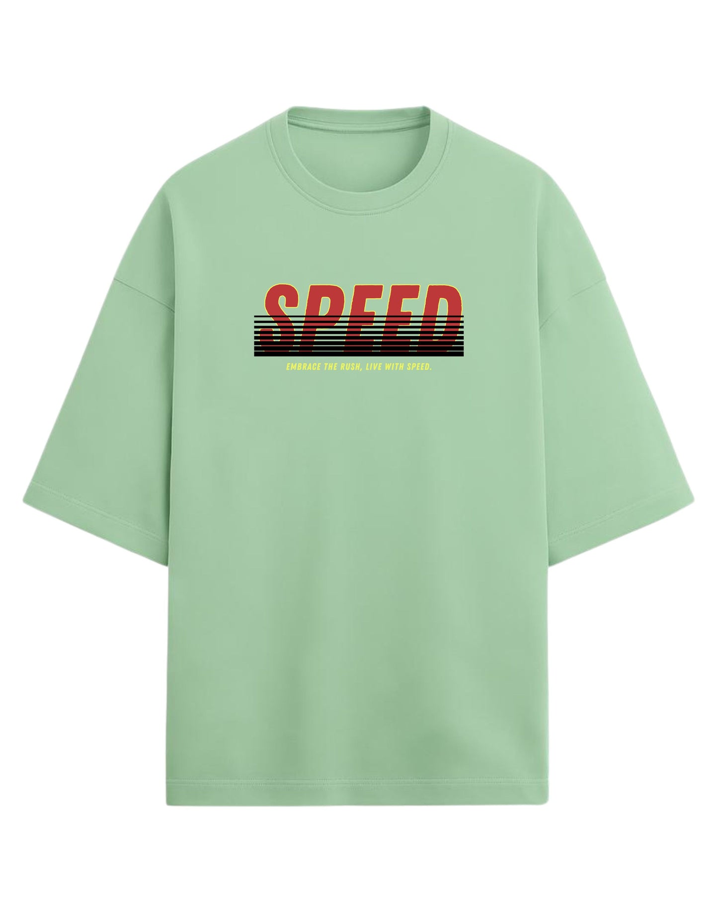 Speed “Embrace the Rush” Oversized T-Shirt | Retro Racing Graphic Tee | Premium 260 GSM Cotton