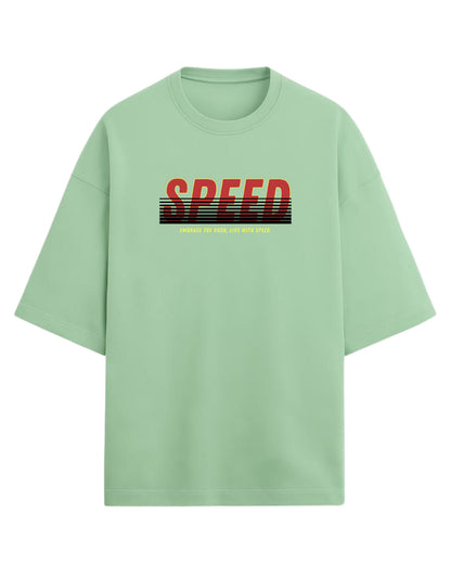 Speed “Embrace the Rush” Oversized T-Shirt | Retro Racing Graphic Tee | Premium 260 GSM Cotton