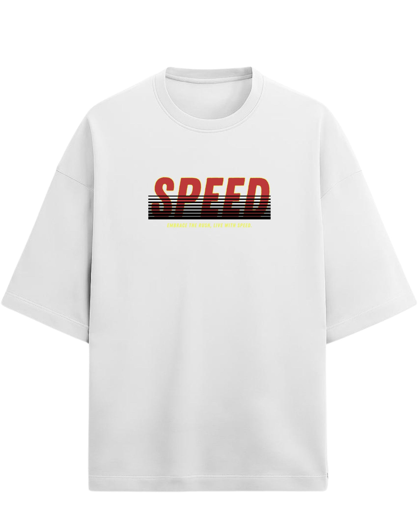 Speed “Embrace the Rush” Oversized T-Shirt | Retro Racing Graphic Tee | Premium 260 GSM Cotton