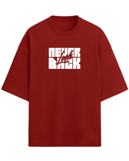 Never Look Back Oversized T-Shirt | Bold Motivational Graphic Tee | Premium 260 GSM Cotton