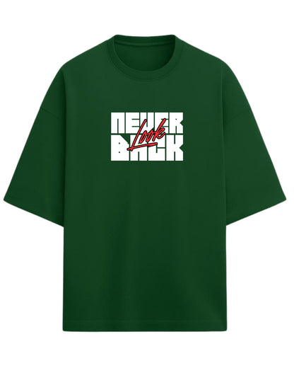 Never Look Back Oversized T-Shirt | Bold Motivational Graphic Tee | Premium 260 GSM Cotton