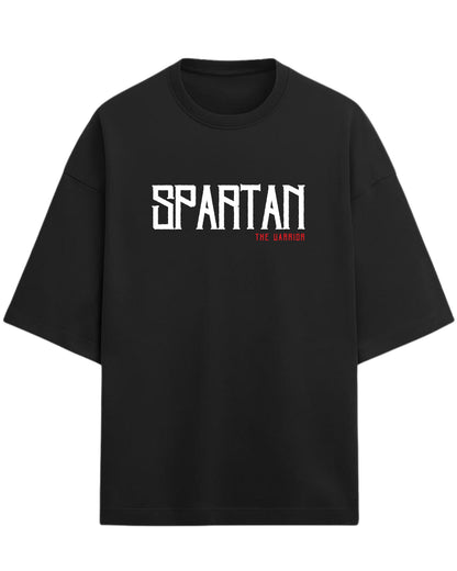 Spartan “The Warrior” Oversized T-Shirt | Bold Warrior Typography Tee | Premium 260 GSM Cotton