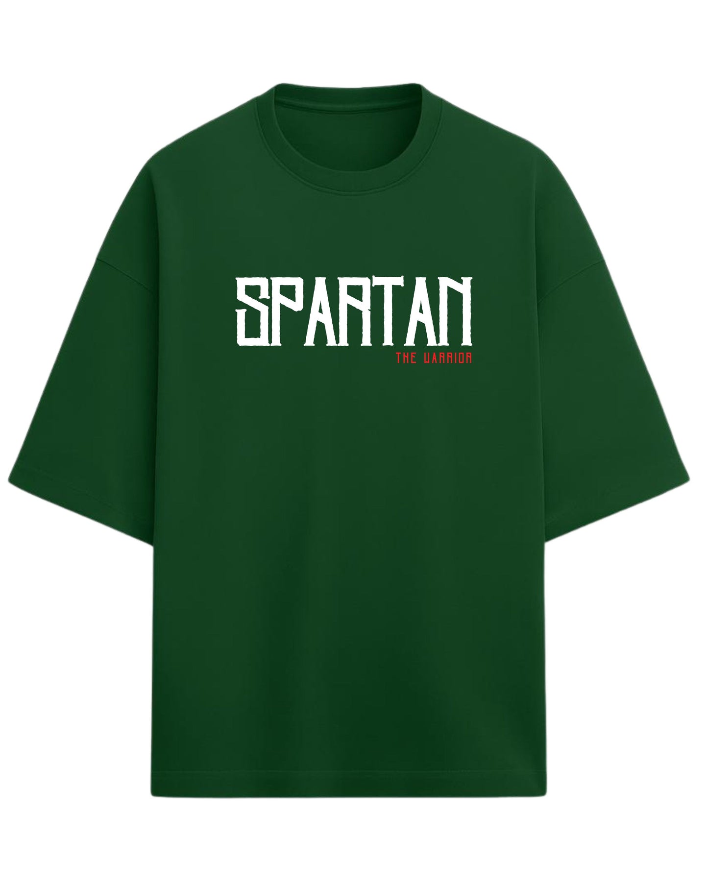 Spartan “The Warrior” Oversized T-Shirt | Bold Warrior Typography Tee | Premium 260 GSM Cotton
