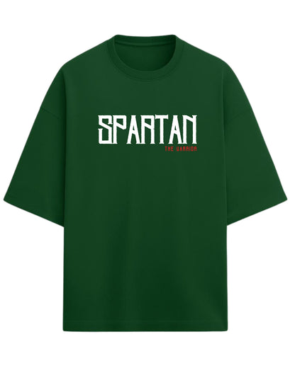 Spartan “The Warrior” Oversized T-Shirt | Bold Warrior Typography Tee | Premium 260 GSM Cotton
