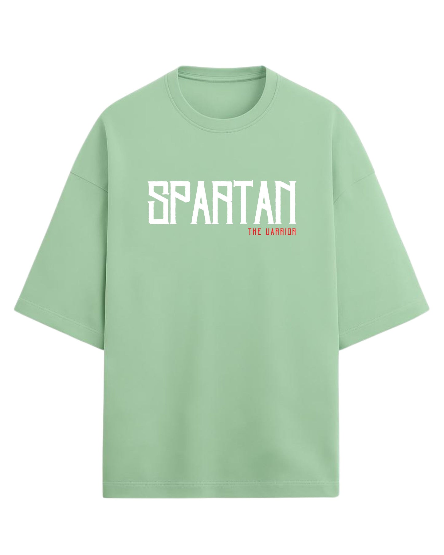 Spartan “The Warrior” Oversized T-Shirt | Bold Warrior Typography Tee | Premium 260 GSM Cotton