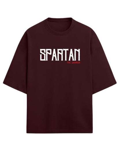Spartan “The Warrior” Oversized T-Shirt | Bold Warrior Typography Tee | Premium 260 GSM Cotton