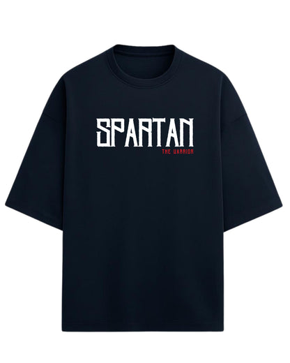 Spartan “The Warrior” Oversized T-Shirt | Bold Warrior Typography Tee | Premium 260 GSM Cotton