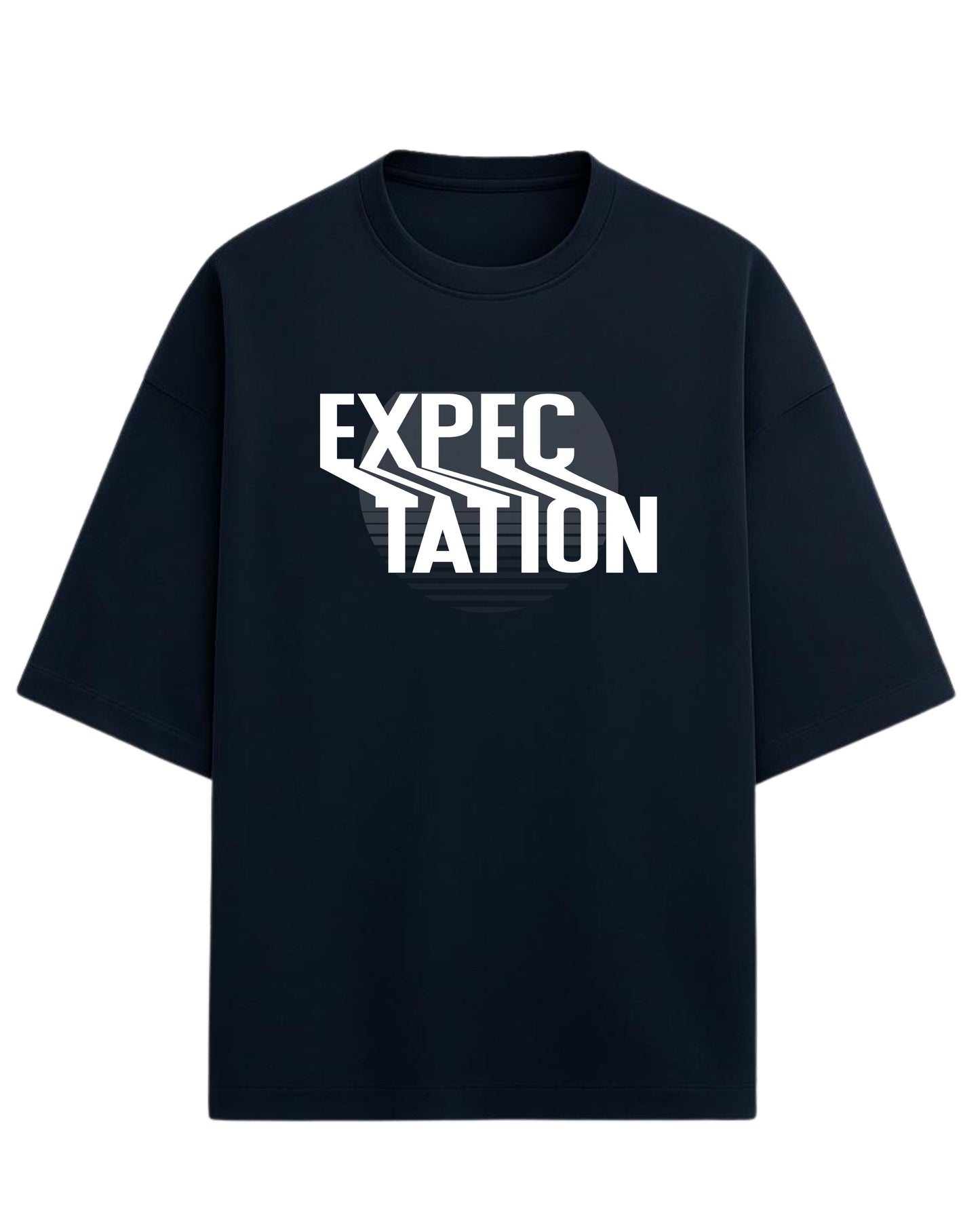 Expectation Oversized T-Shirt | Minimal Retro Gradient Graphic Tee | Premium 260 GSM Cotton