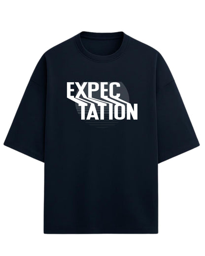 Expectation Oversized T-Shirt | Minimal Retro Gradient Graphic Tee | Premium 260 GSM Cotton