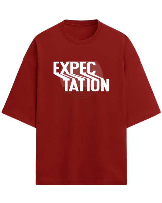 Expectation Oversized T-Shirt | Minimal Retro Gradient Graphic Tee | Premium 260 GSM Cotton
