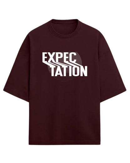 Expectation Oversized T-Shirt | Minimal Retro Gradient Graphic Tee | Premium 260 GSM Cotton