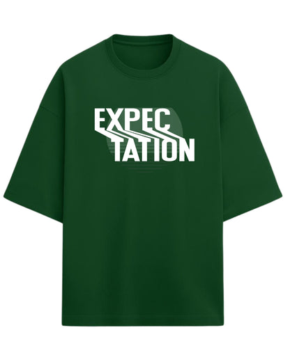 Expectation Oversized T-Shirt | Minimal Retro Gradient Graphic Tee | Premium 260 GSM Cotton