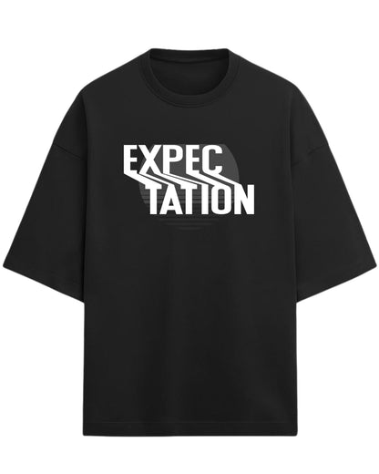 Expectation Oversized T-Shirt | Minimal Retro Gradient Graphic Tee | Premium 260 GSM Cotton