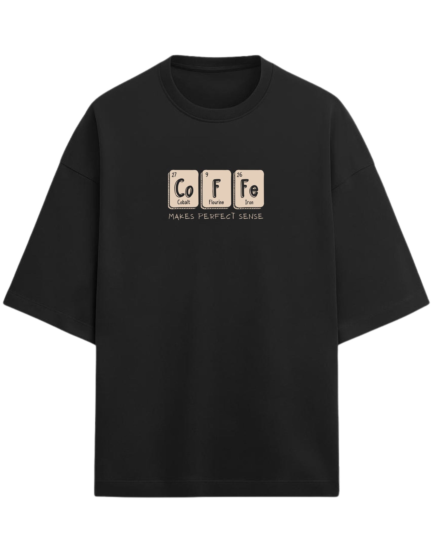 Coffee Chemistry Oversized T-Shirt | Funny Science Graphic Tee | Premium 260 GSM Cotton