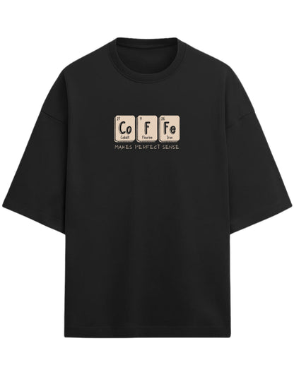 Coffee Chemistry Oversized T-Shirt | Funny Science Graphic Tee | Premium 260 GSM Cotton
