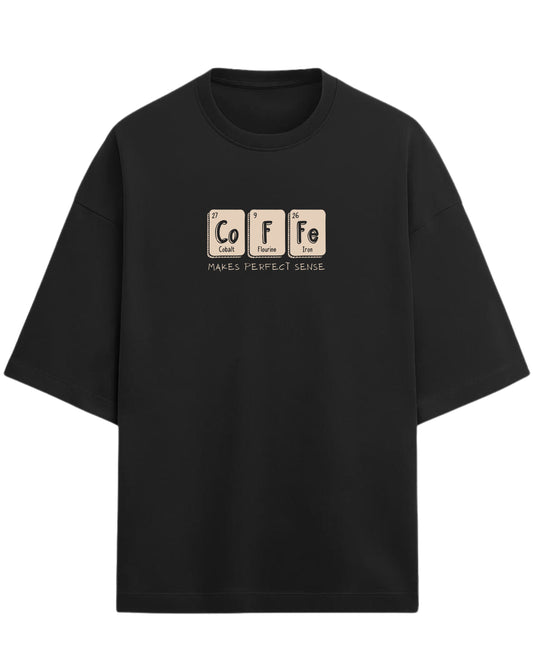 Coffee Chemistry Oversized T-Shirt | Funny Science Graphic Tee | Premium 260 GSM Cotton