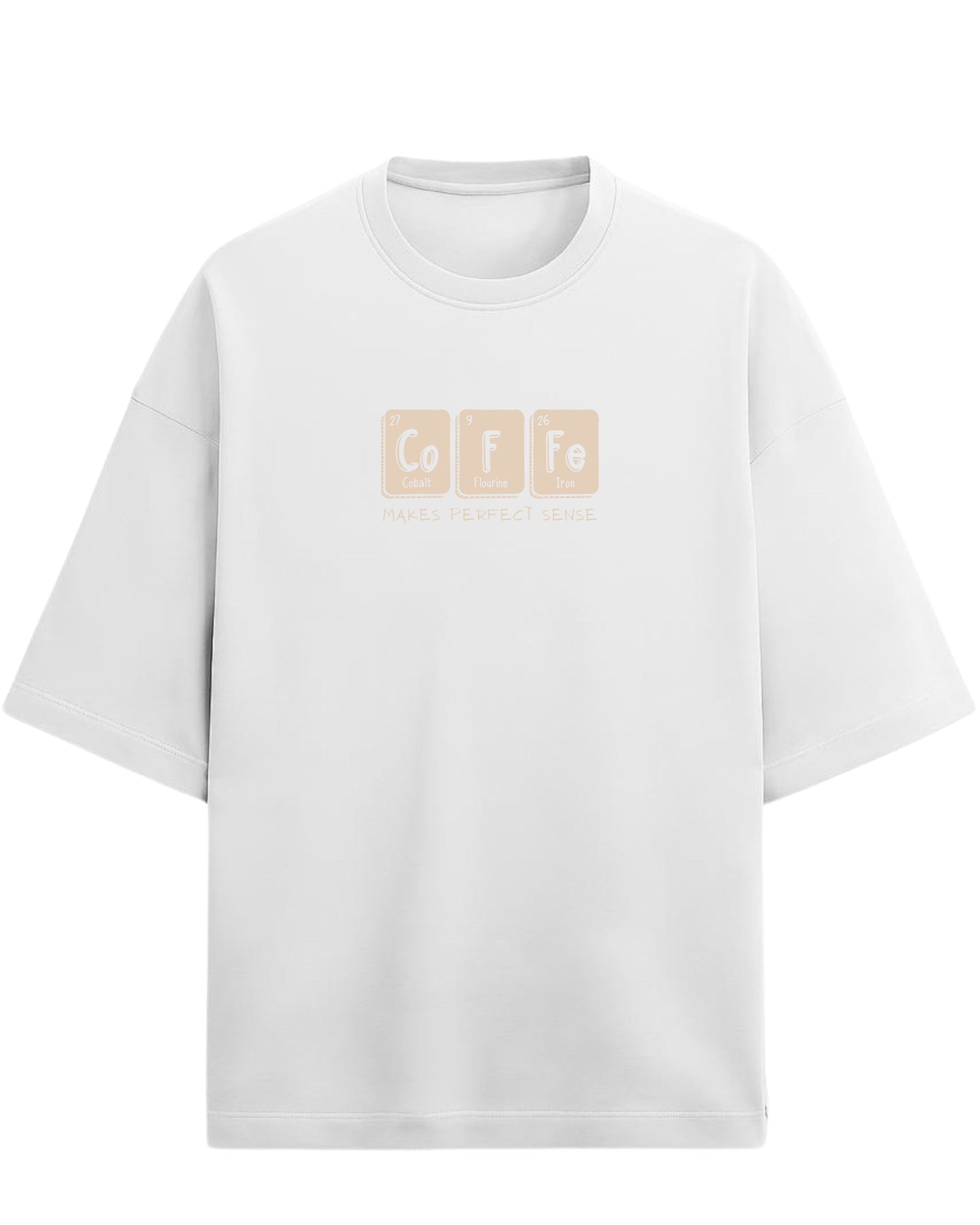 Coffee Chemistry Oversized T-Shirt | Funny Science Graphic Tee | Premium 260 GSM Cotton