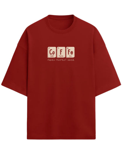 Coffee Chemistry Oversized T-Shirt | Funny Science Graphic Tee | Premium 260 GSM Cotton