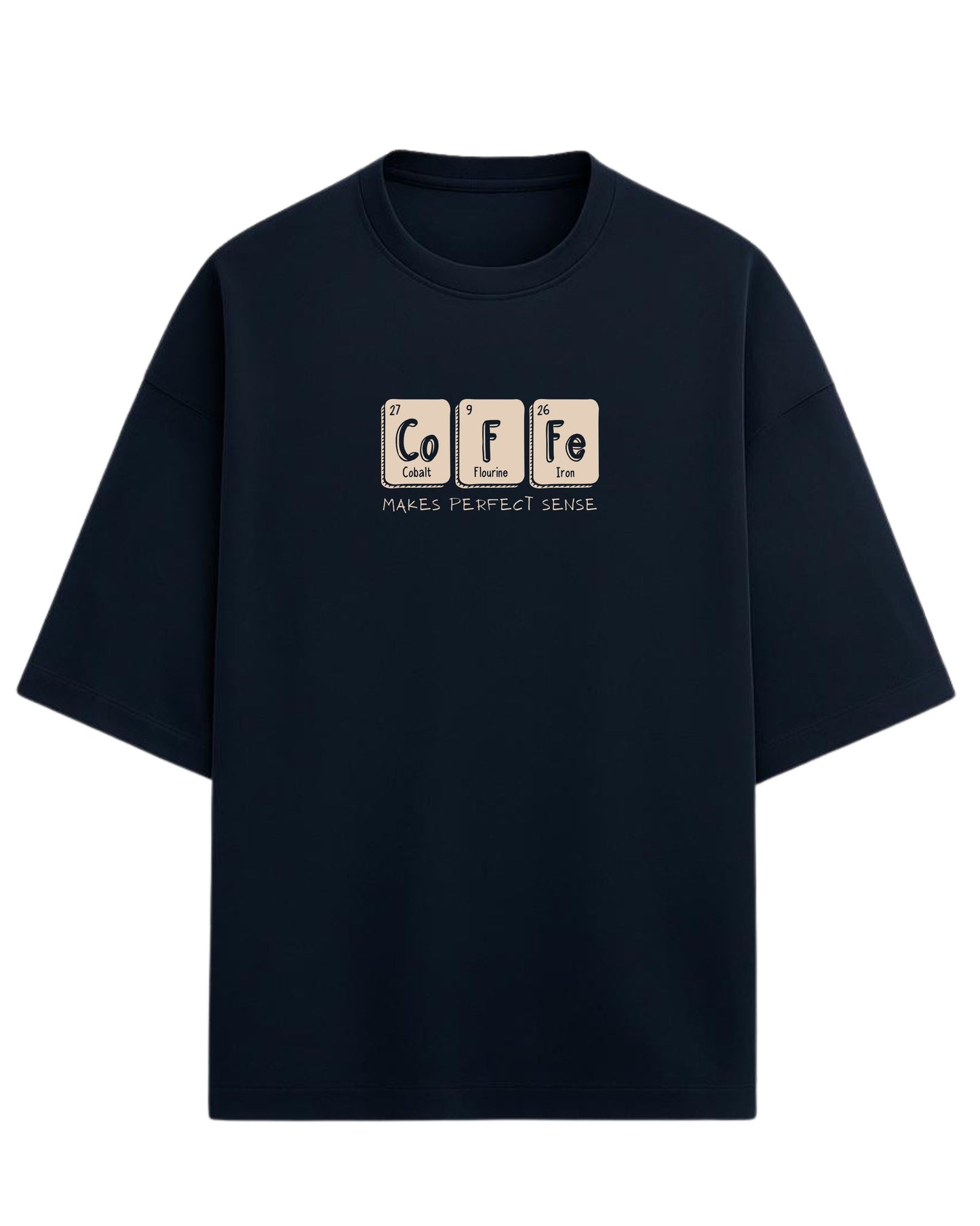 Coffee Chemistry Oversized T-Shirt | Funny Science Graphic Tee | Premium 260 GSM Cotton