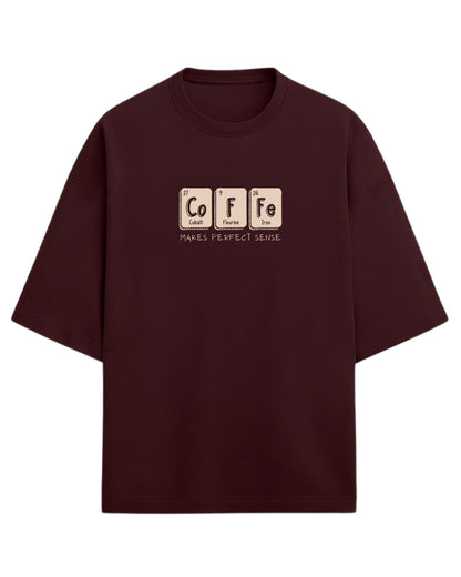 Coffee Chemistry Oversized T-Shirt | Funny Science Graphic Tee | Premium 260 GSM Cotton