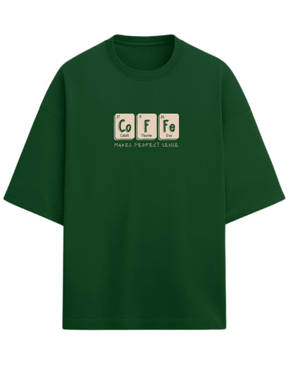 Coffee Chemistry Oversized T-Shirt | Funny Science Graphic Tee | Premium 260 GSM Cotton