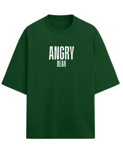 Angry Bear Oversized T-Shirt | Fierce Animal Graphic Tee | Premium 260 GSM Cotton