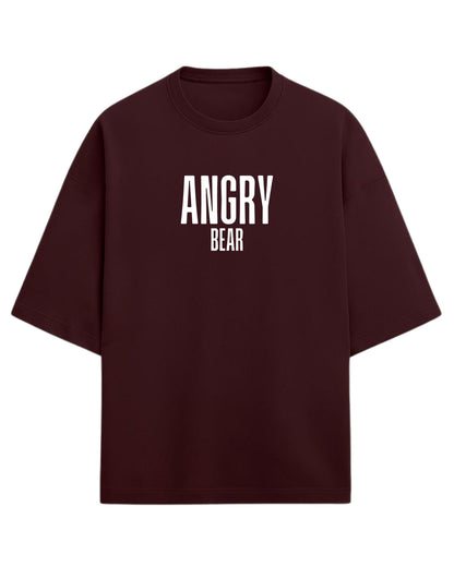 Angry Bear Oversized T-Shirt | Fierce Animal Graphic Tee | Premium 260 GSM Cotton