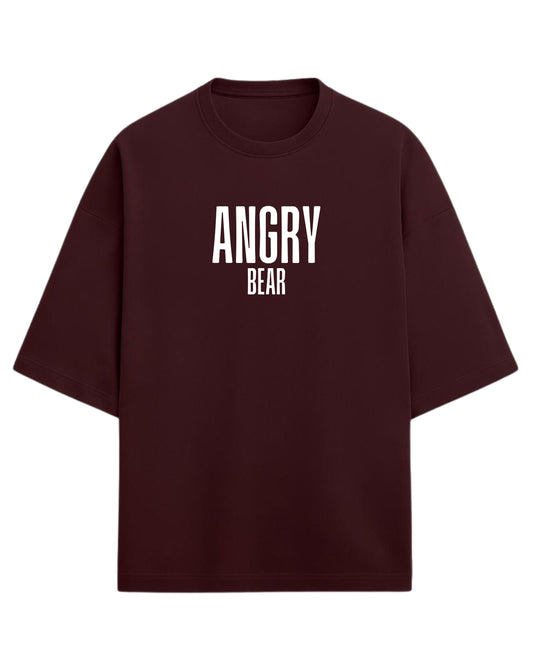 Angry Bear Oversized T-Shirt | Fierce Animal Graphic Tee | Premium 260 GSM Cotton