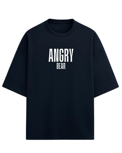 Angry Bear Oversized T-Shirt | Fierce Animal Graphic Tee | Premium 260 GSM Cotton