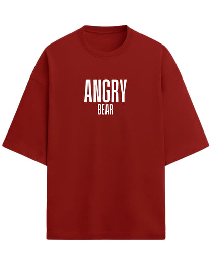 Angry Bear Oversized T-Shirt | Fierce Animal Graphic Tee | Premium 260 GSM Cotton