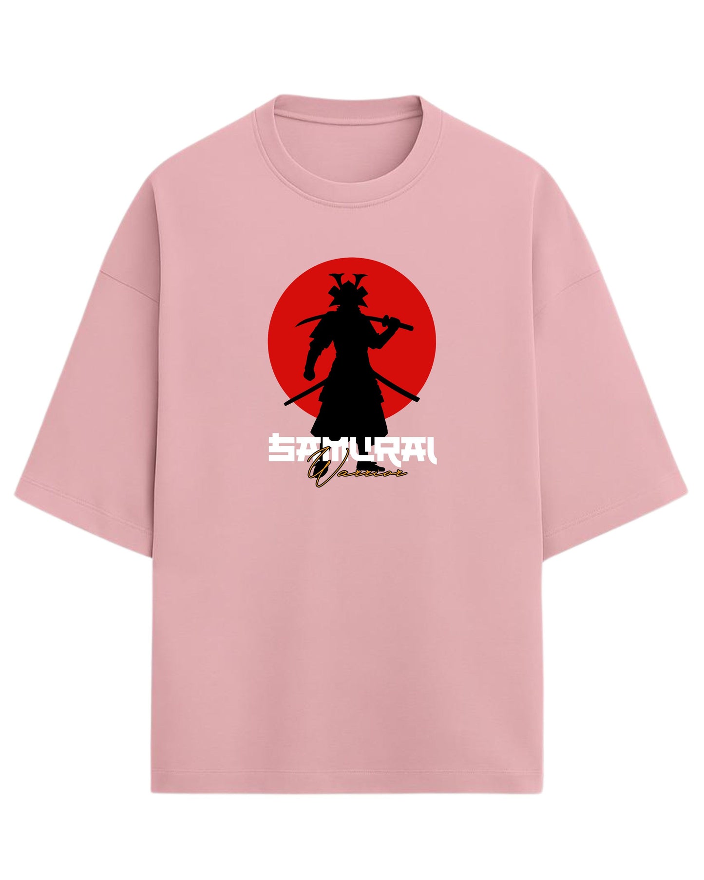 Samurai Warrior Oversized T-Shirt | Japanese Sun Silhouette Graphic Tee | Premium 260 GSM Cotton
