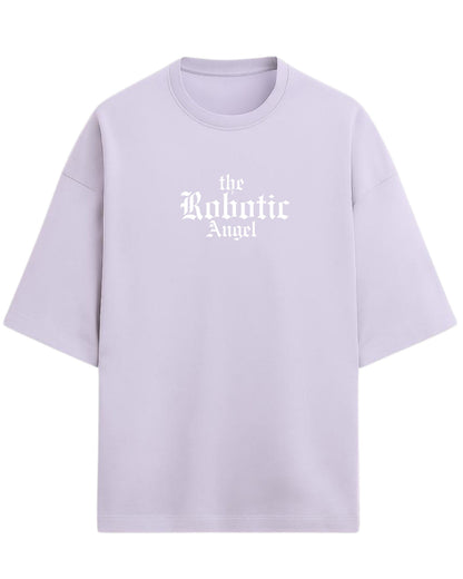 Robotic Angel Oversized T-Shirt | Futuristic Aesthetic Graphic Tee | Premium 260 GSM Cotton